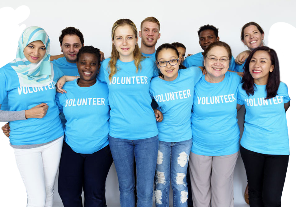 Volunteer team and community-focused organization